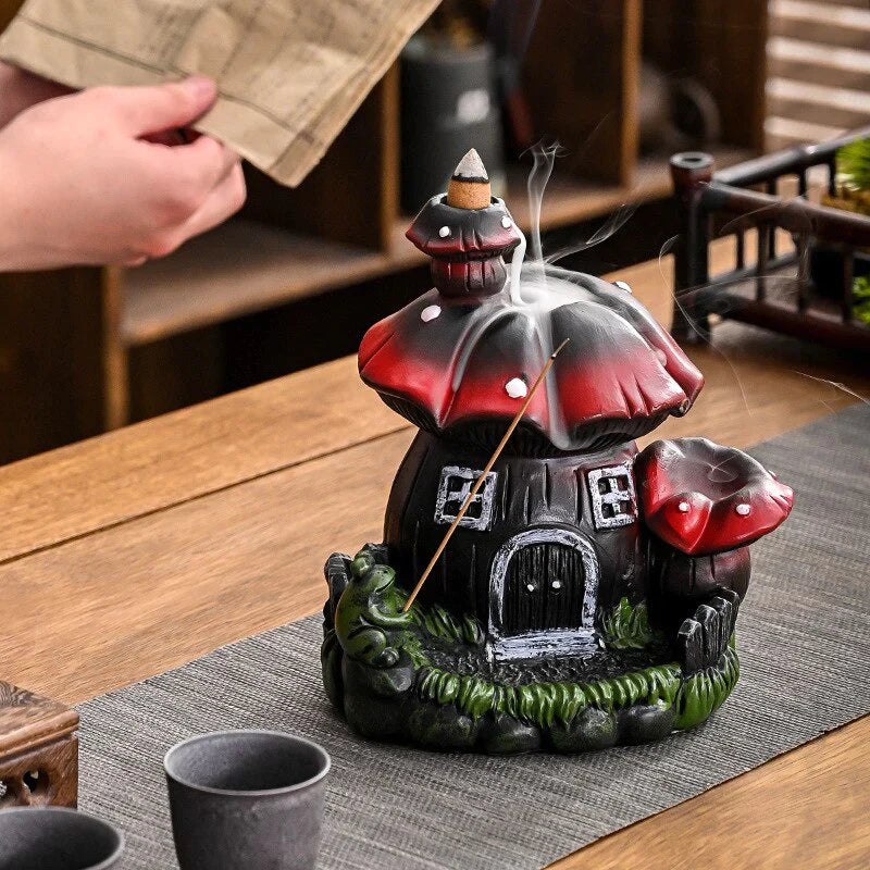 Mushroom House Backflow Incense Burner