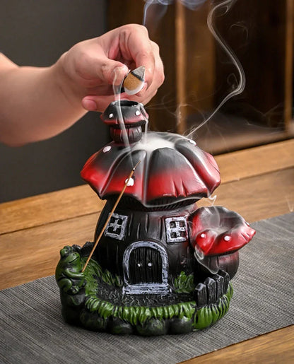 Mushroom House Backflow Incense Burner