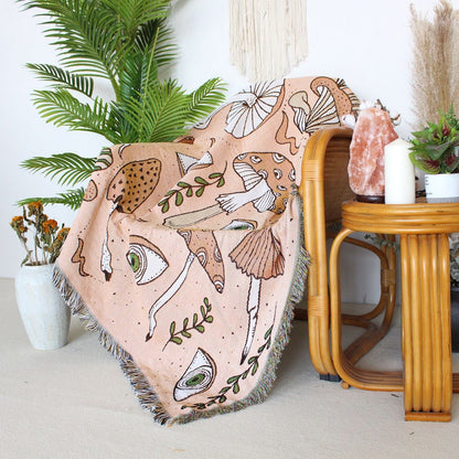 Mushroom Magic Throw Blanket