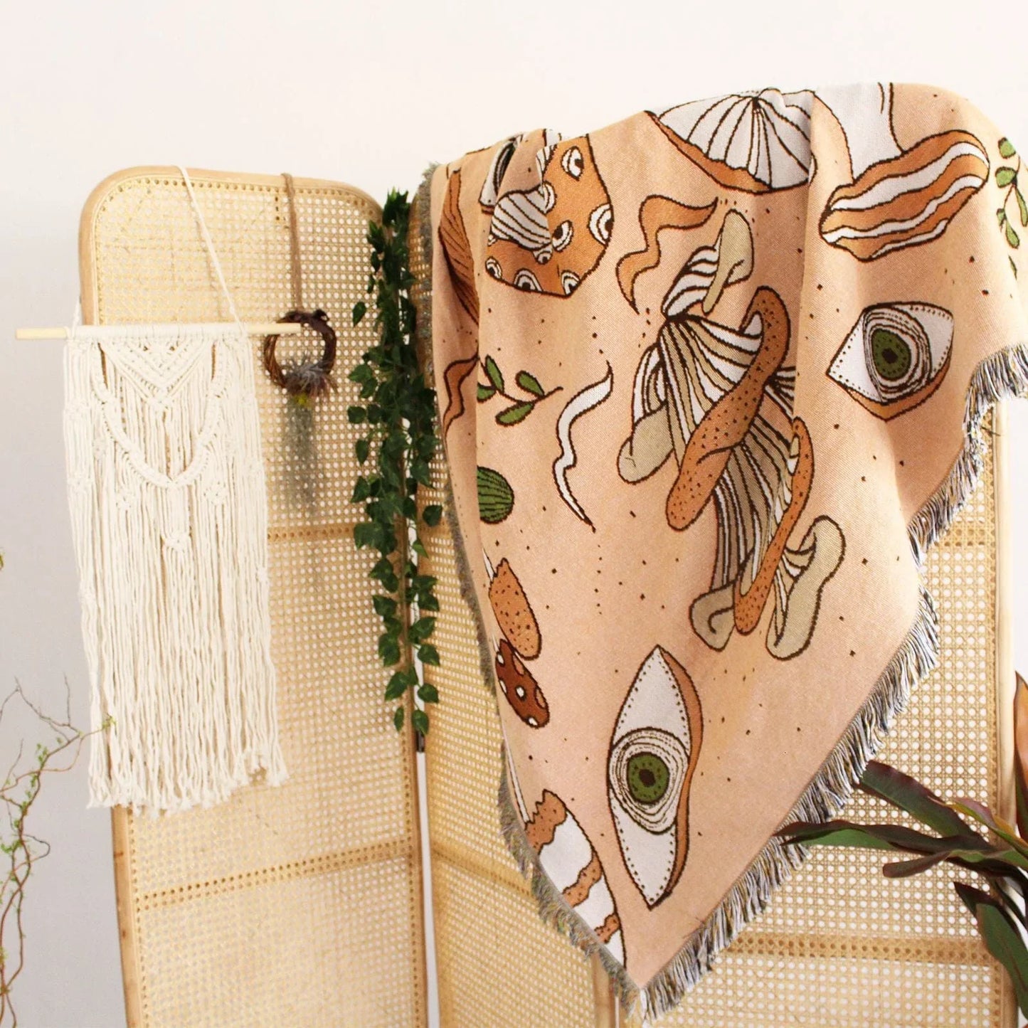 Mushroom Magic Throw Blanket