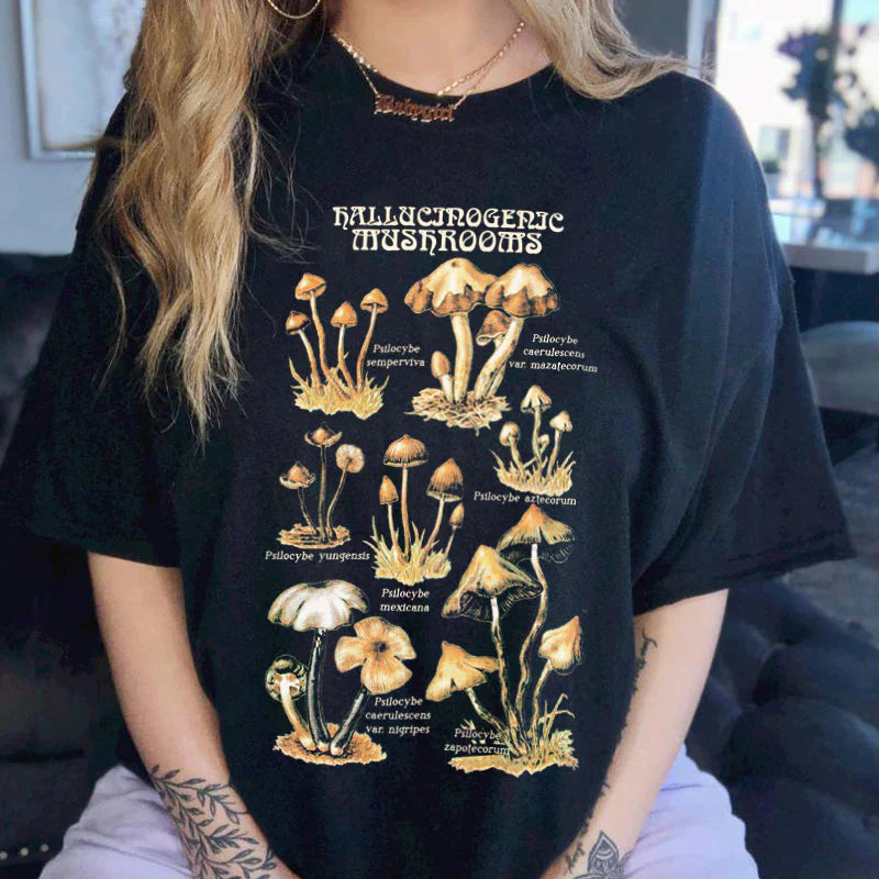 Mushroom Print Graphic Tee