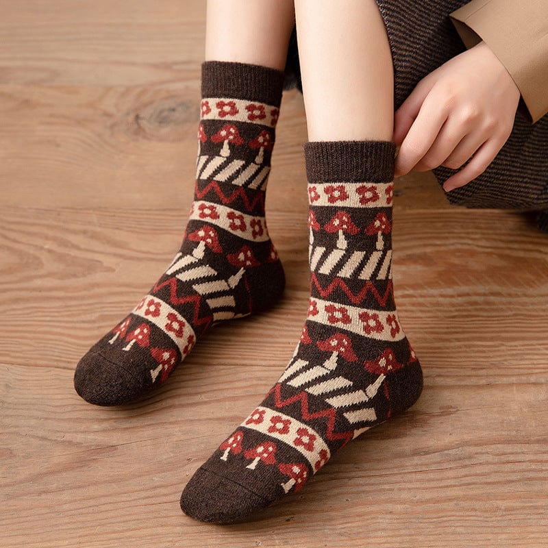 Mushroom Thickened Warm Wool Socks