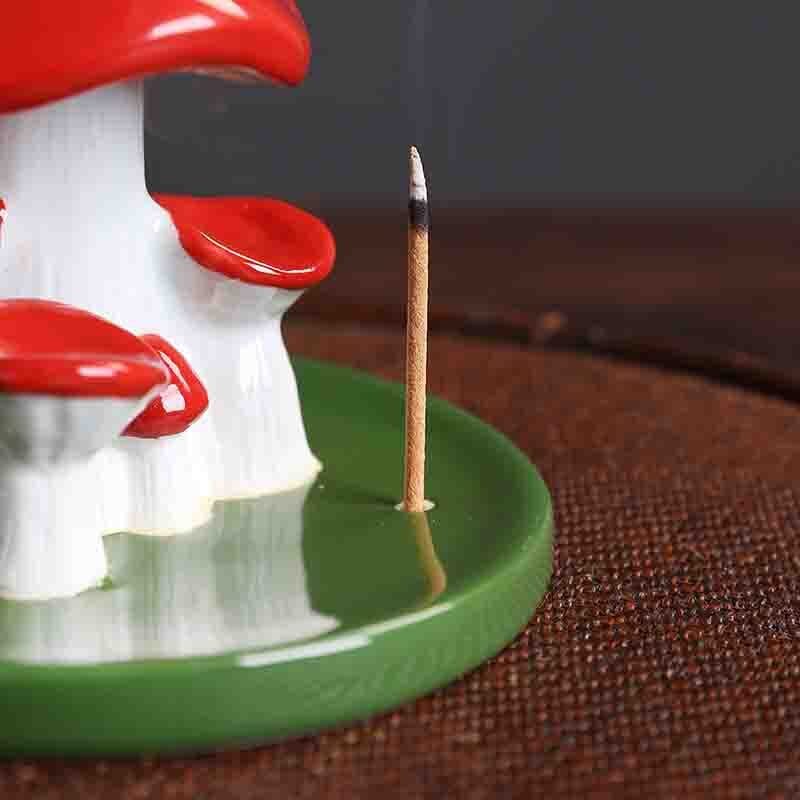 Mushroom Waterfall Incense Burner With Stick Holder