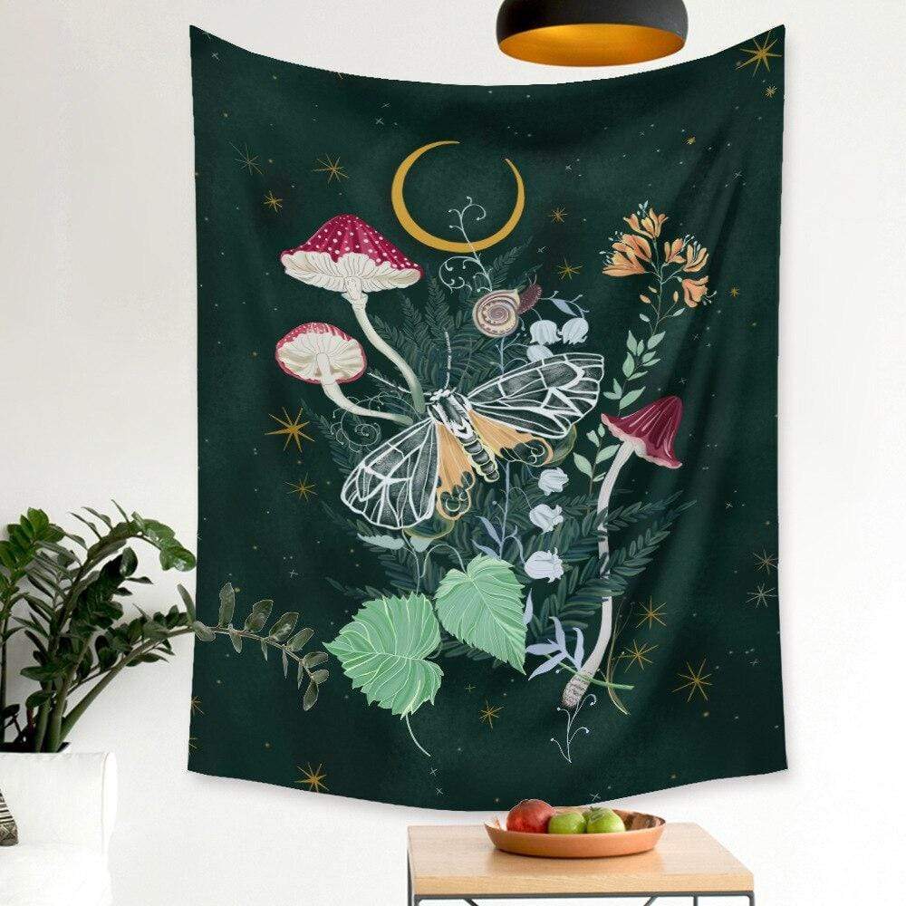 Mysterious Moth Night Tapestry