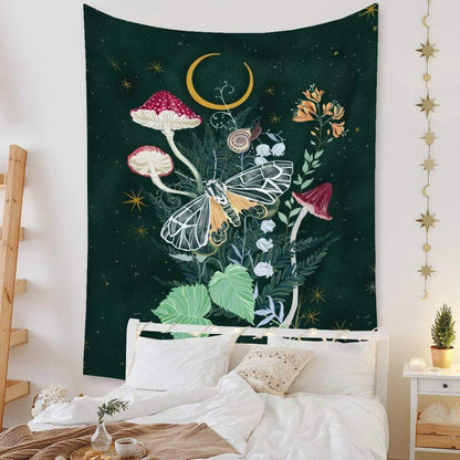 Mysterious Moth Night Tapestry