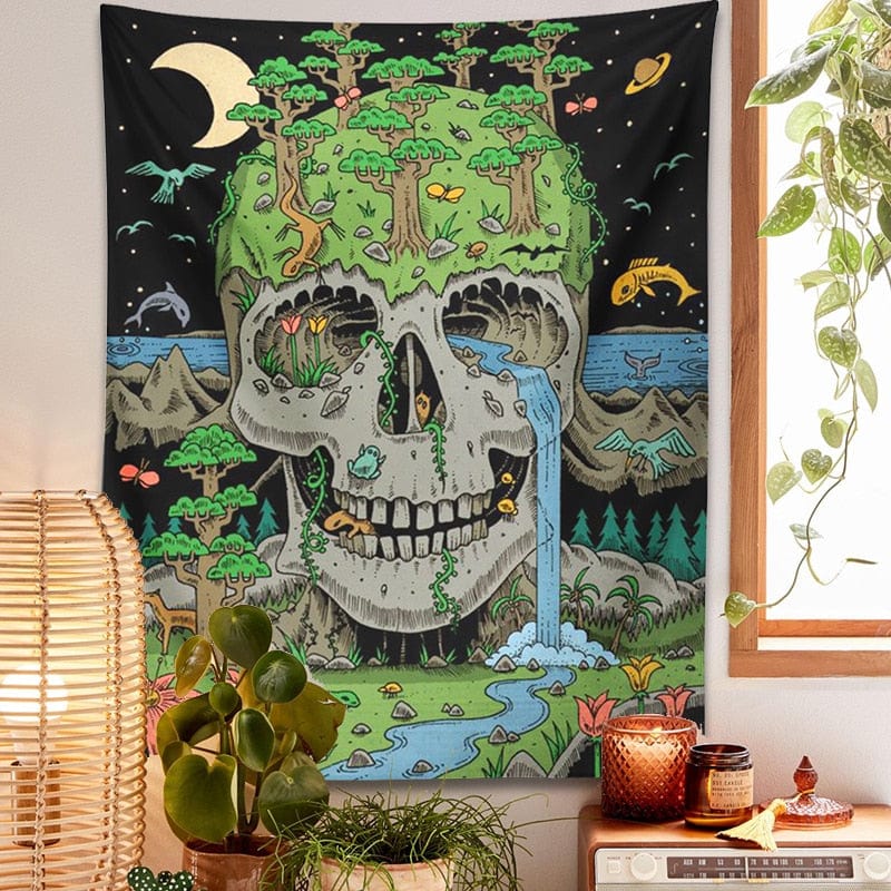 Mystic Night Forest Tapestry