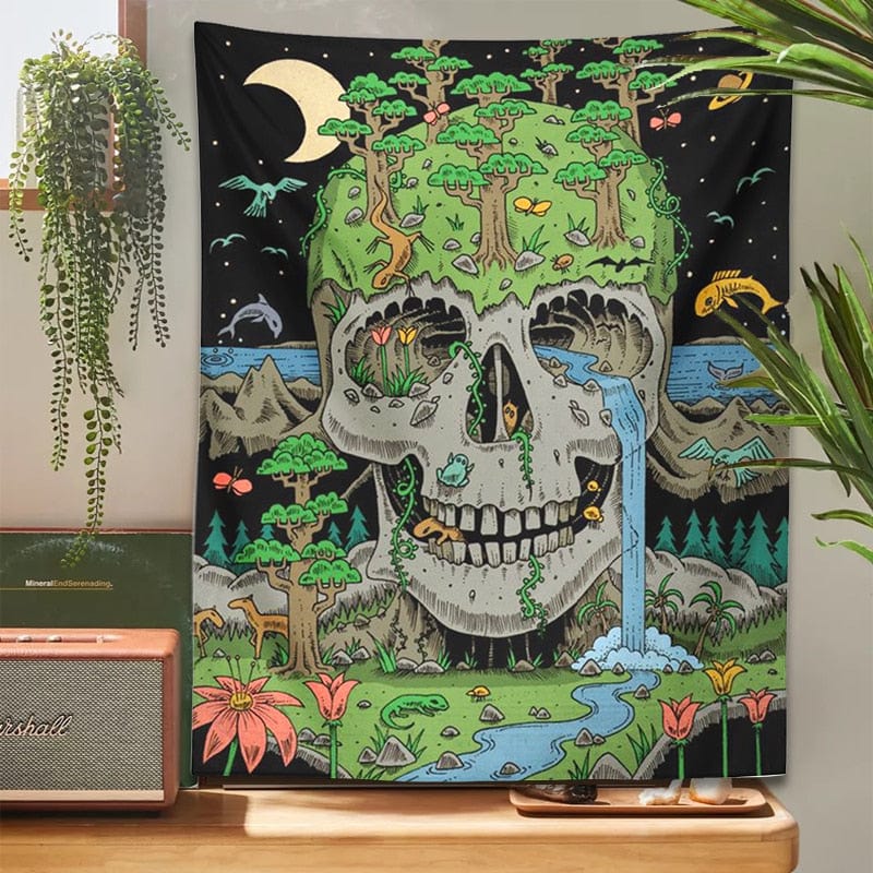 Mystic Night Forest Tapestry