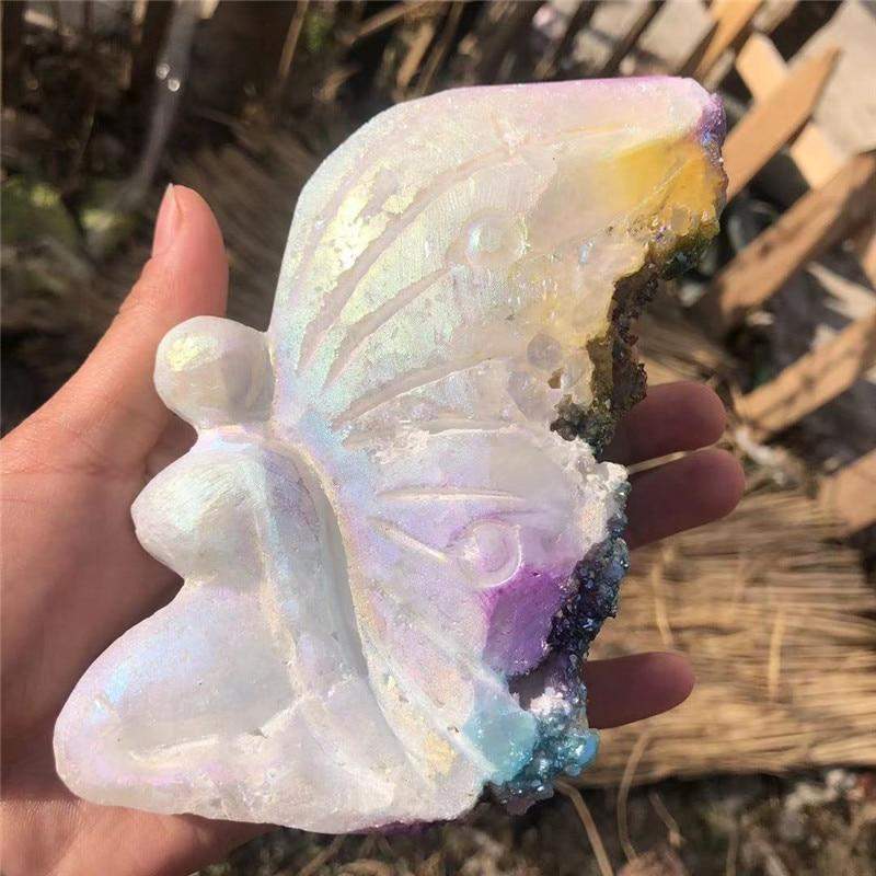 Natural Aura Rainbow Crystal Cluster