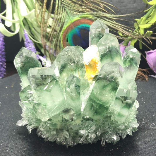 Natural Green Phantom Crystal