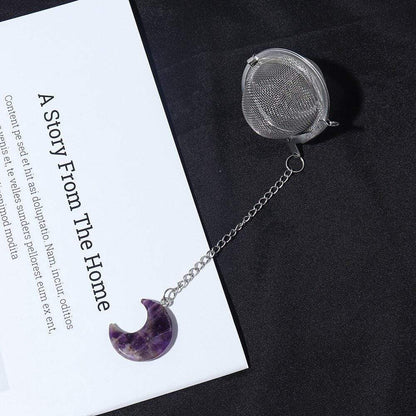 Natural Moon Shaped Crystal Tea Filter