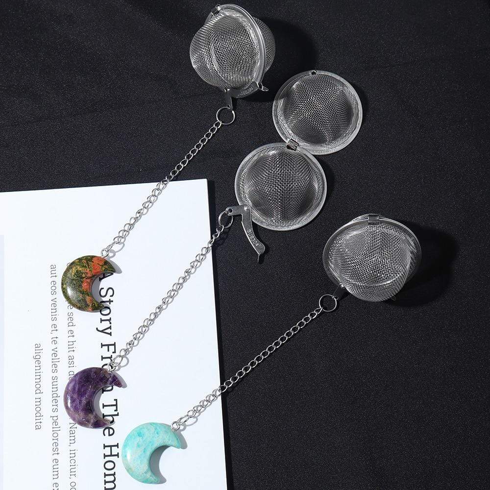 Natural Moon Shaped Crystal Tea Filter