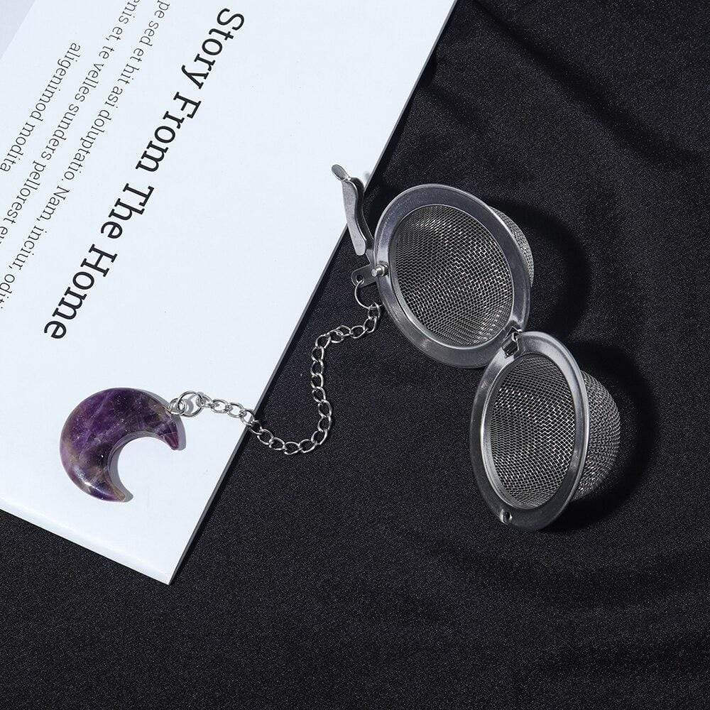 Natural Moon Shaped Crystal Tea Filter
