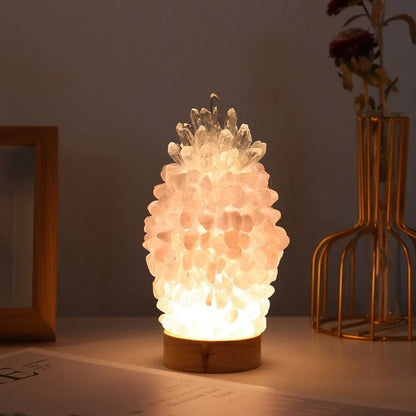 Natural Rose Quartz Crystal Lamp