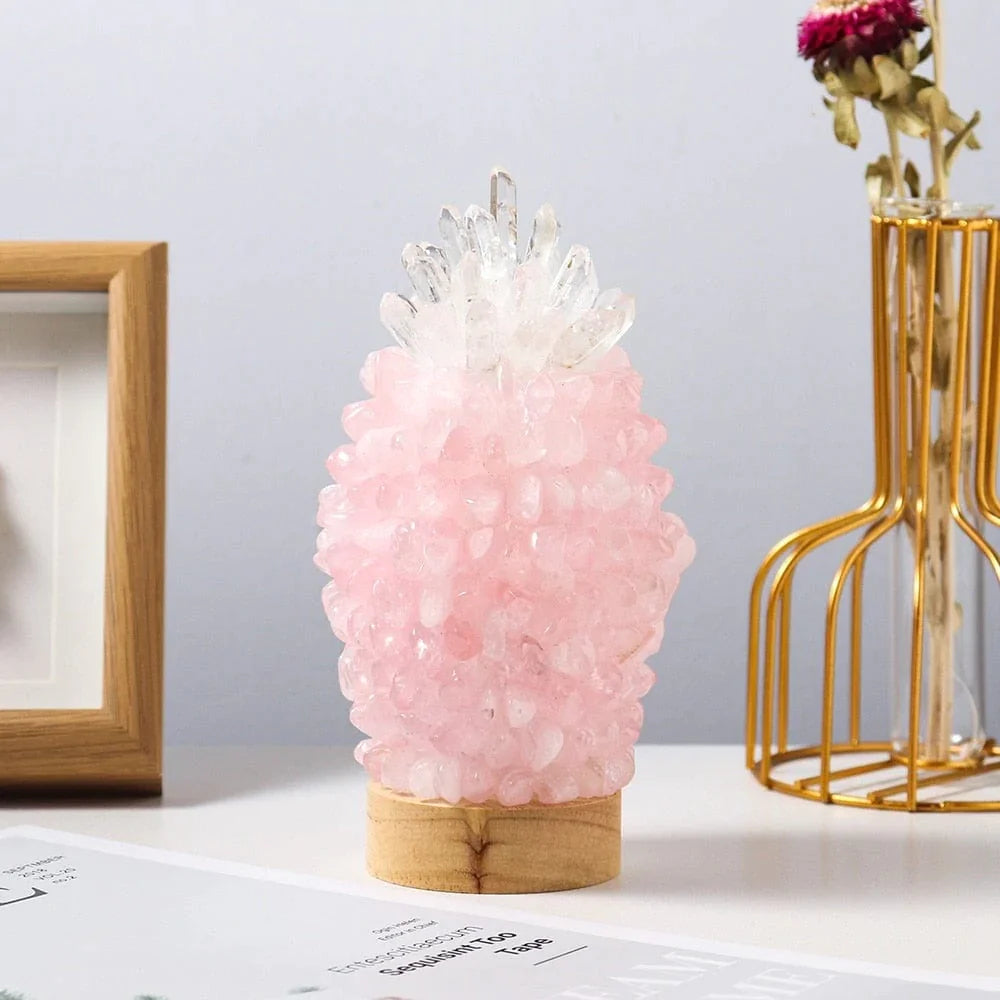 Natural Rose Quartz Crystal Lamp