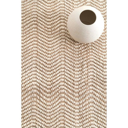 Natural Wavy Chevron Jute Area Rug