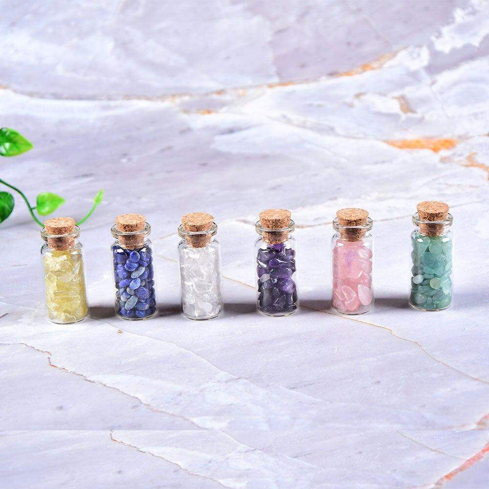 Natural quartz crystal wishing bottle Set