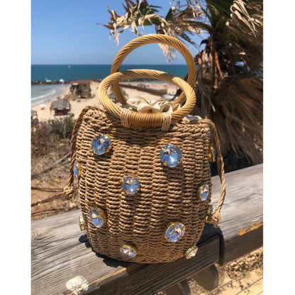 Beta Straw Bucket Bag