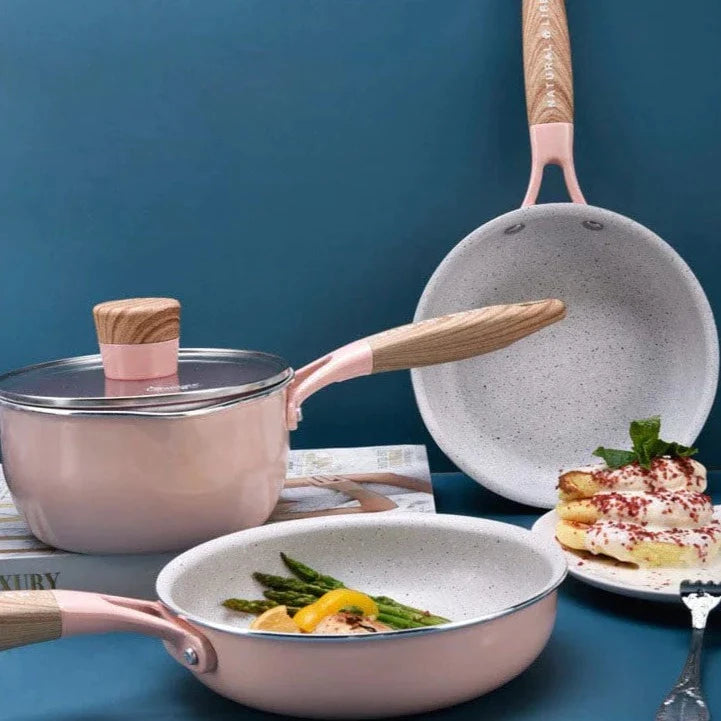 Non Stick Frying Pan With Wooden Handle