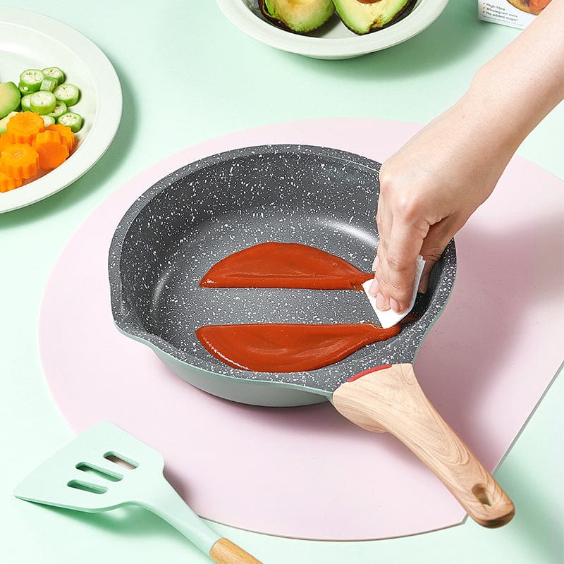 Non Stick Frying Pan With Wooden Handle