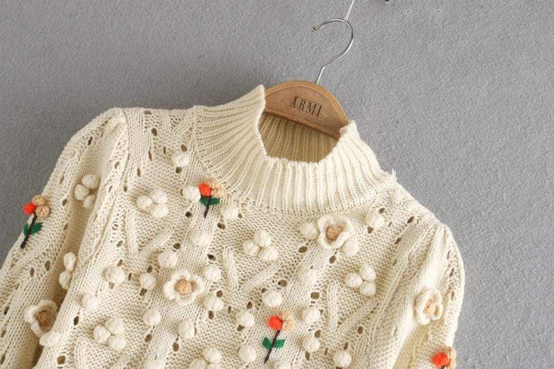 Nora Embroidery Knitted Sweater Sweater