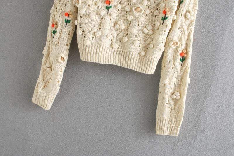 Nora Embroidery Knitted Sweater Sweater