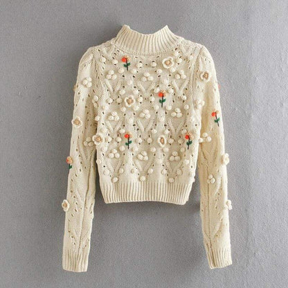 Nora Embroidery Knitted Sweater Sweater