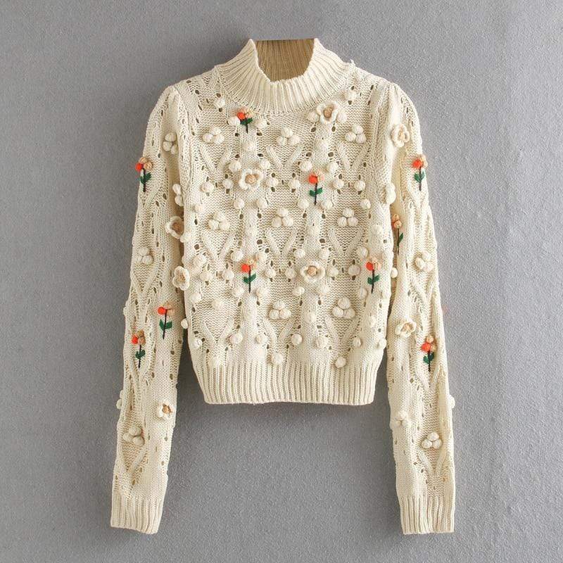 Nora Embroidery Knitted Sweater Sweater