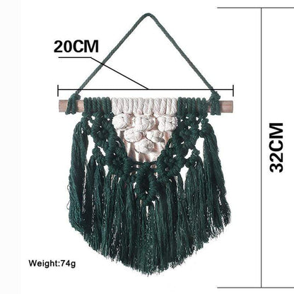 Nordic Dark Green Macrame Wall Tapestry