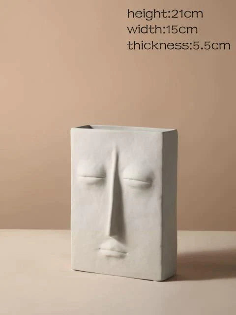 Nordic Face Design Ceramic Vase