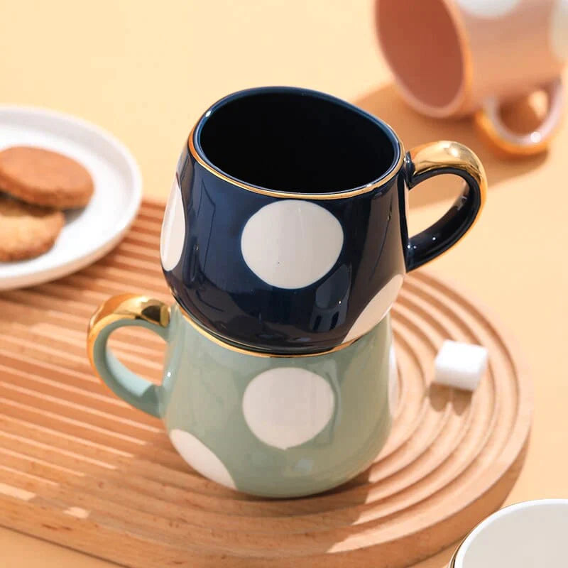 Nordic Hand Painted Geometric Ceramic Mug