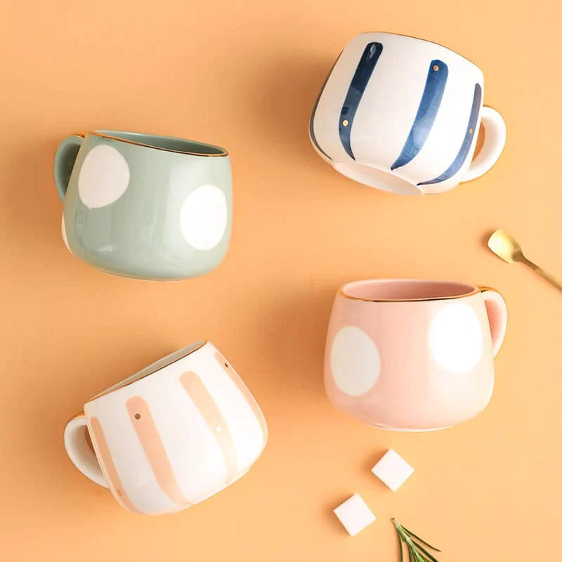 Nordic Hand Painted Geometric Ceramic Mug