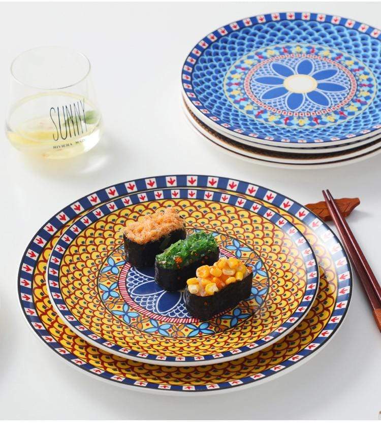 Nordic Mandala Ceramic Plate Plates