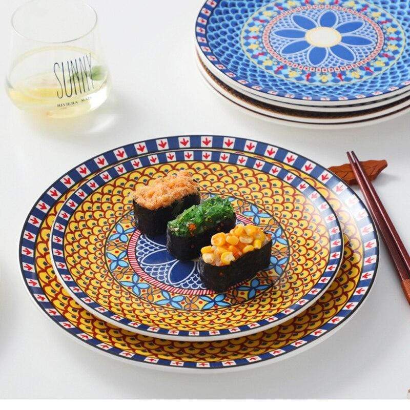 Nordic Mandala Ceramic Plate Plates