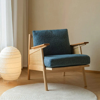 Nordic Rattan Wood Sofa Chair