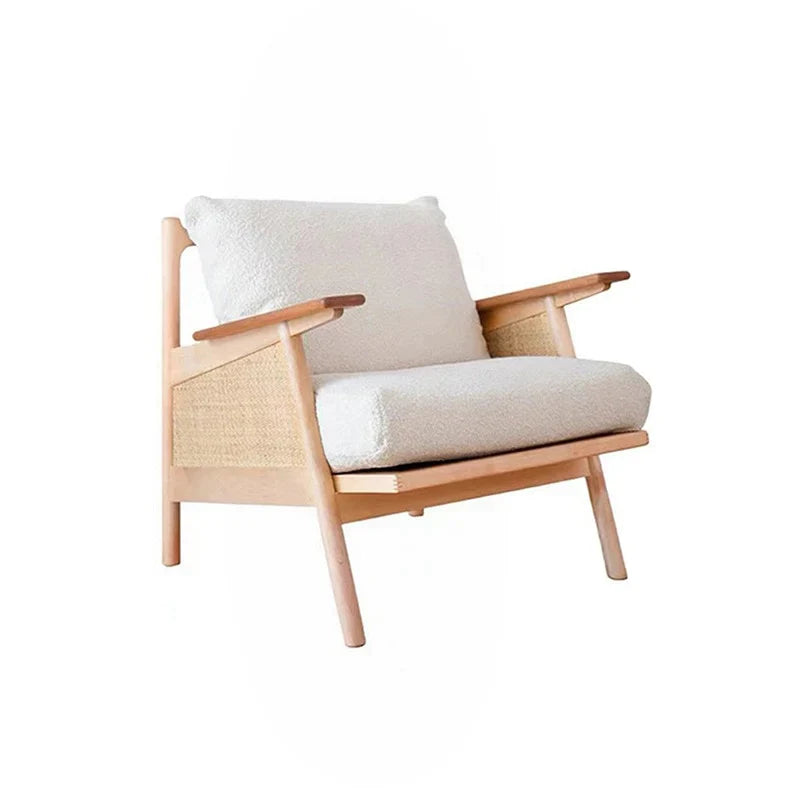 Nordic Rattan Wood Sofa Chair