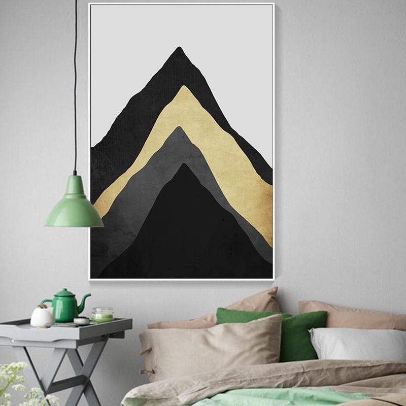 Nordic Style Moon Mountains Wall Art Canvas