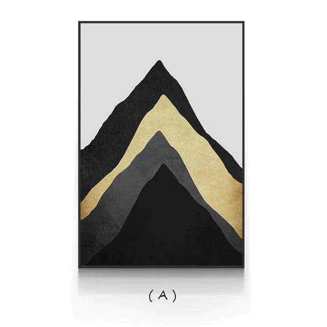 Nordic Style Moon Mountains Wall Art Canvas