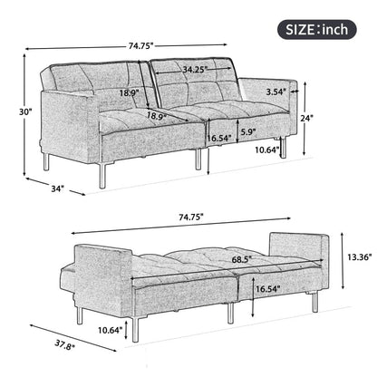 Nova Linen Futon Upholstered Sofa