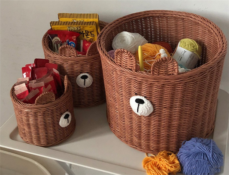 Woven Bear Storage Bin