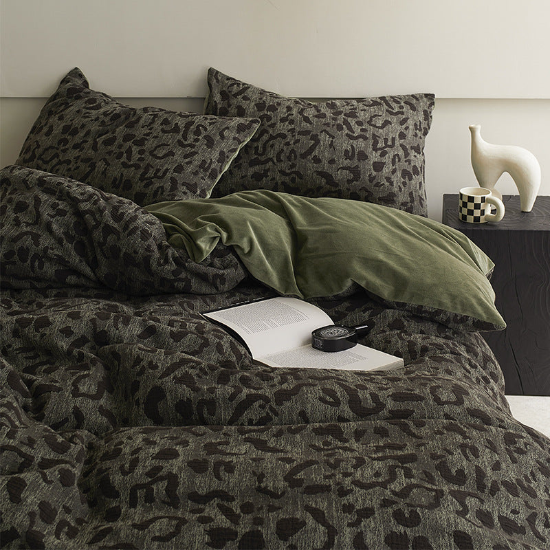 Waffle Jacquard Cotton Duvet Sheets Set