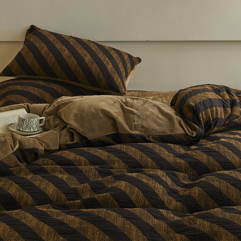 Waffle Jacquard Cotton Duvet Sheets Set