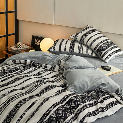 Waffle Jacquard Cotton Duvet Sheets Set