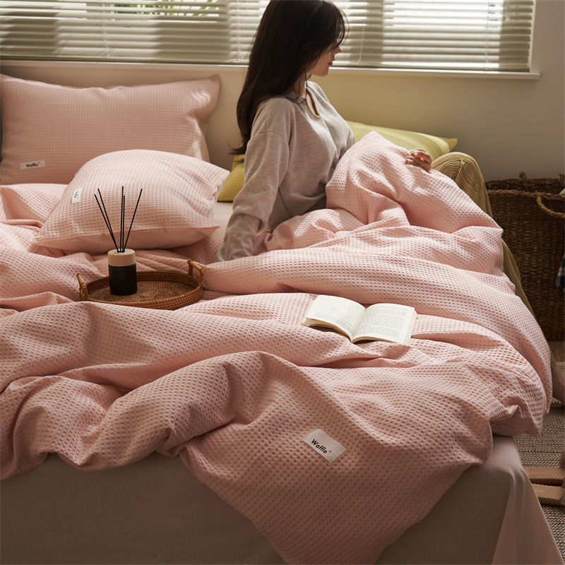 Waffle Cotton Duvet Sheets Set