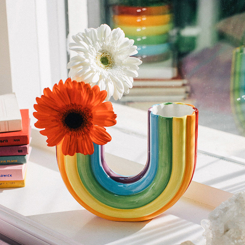 Rainbow Flower Vase