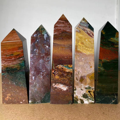 Large Marine Jasper Crystal Tower