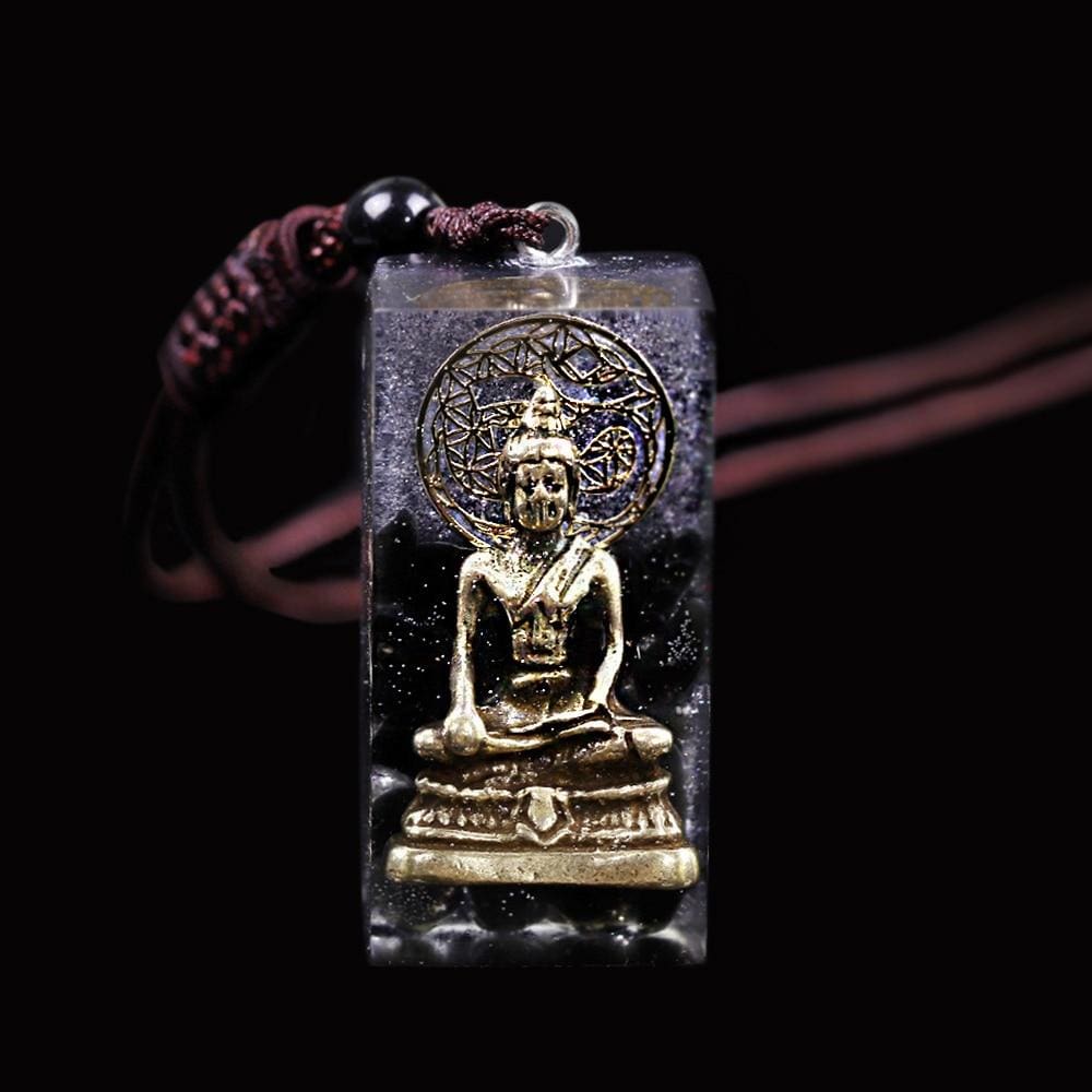 Obsidian Buddha Orgone Necklace Necklace