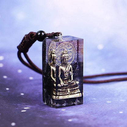 Obsidian Buddha Orgone Necklace Necklace