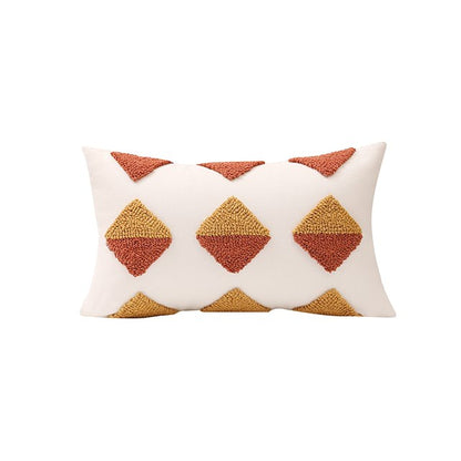 Ochre Tufted Cushion Cover boho tassel