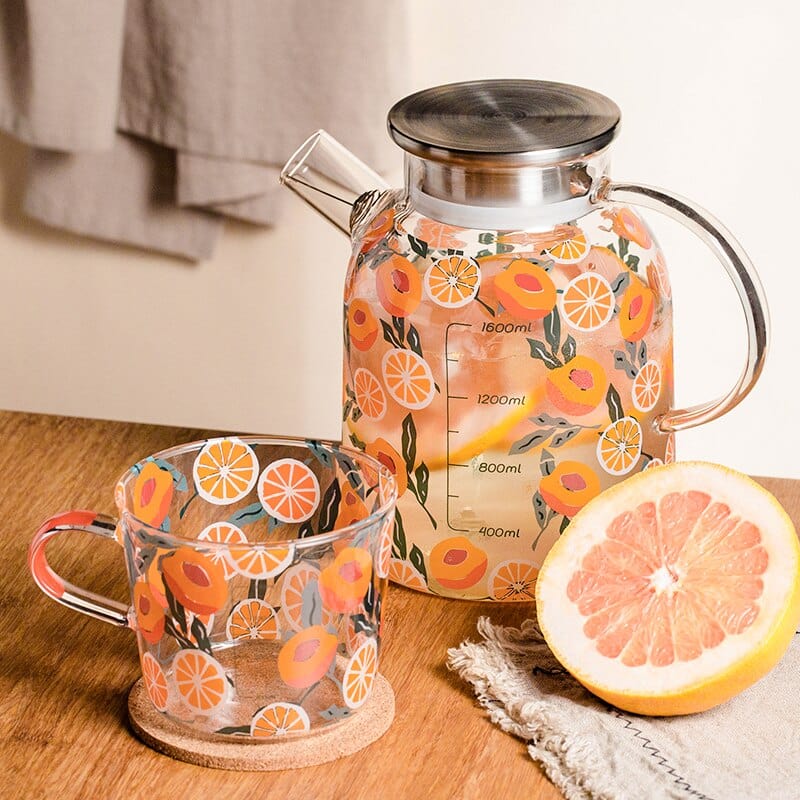 Orange Glass Pitcher