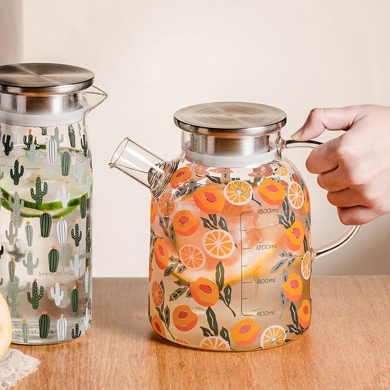 Orange Glass Pitcher